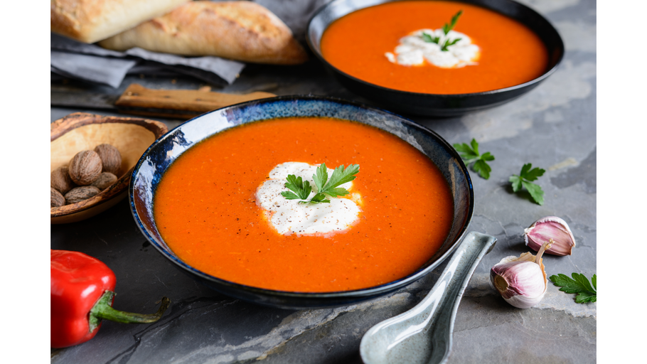 Roasted Red Pepper Chicken Soup