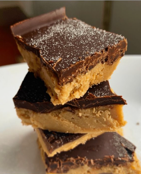 Keto Chocolate Peanut Butter Bars -No Bake